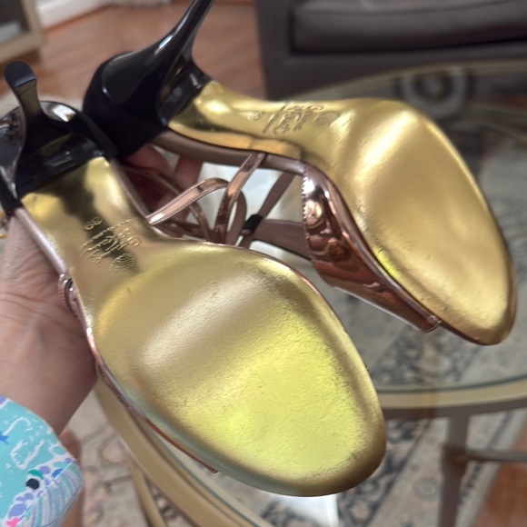 Comme Il Faut Buenos Aires Argentine Tango Elegant Rose Gold Black Heels Shoes - Picture 7 of 12